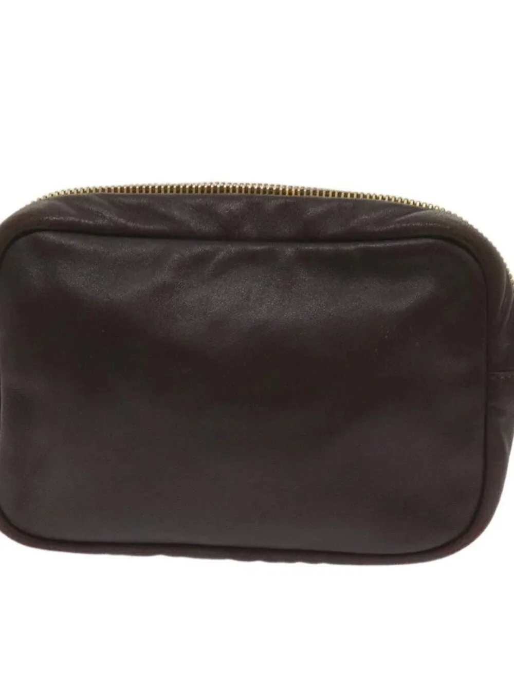 PRADA Ribbon Shoulder Bag Leather Orange Brown Auth 69111 - Picture 4 of 14